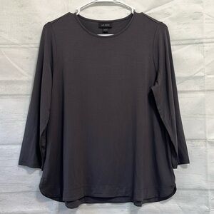 J. Jill Wearever Collection 3/4 Sleeve Gray Casual Basic Top Size S